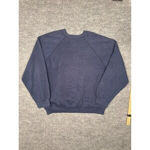 Tultex Sweatshirt Mens 3XL Navy Blue Good Vintage Made in USA Raglan Pullover
